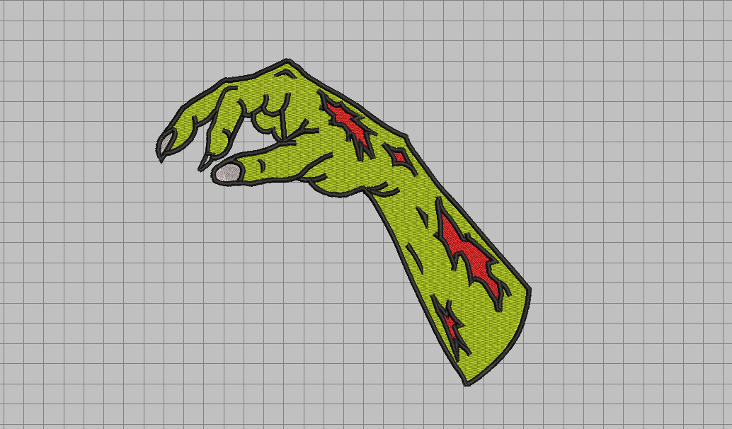 Zombie Hand for Towel Embroidery File (NOT A PHYSICAL PRODUCT)