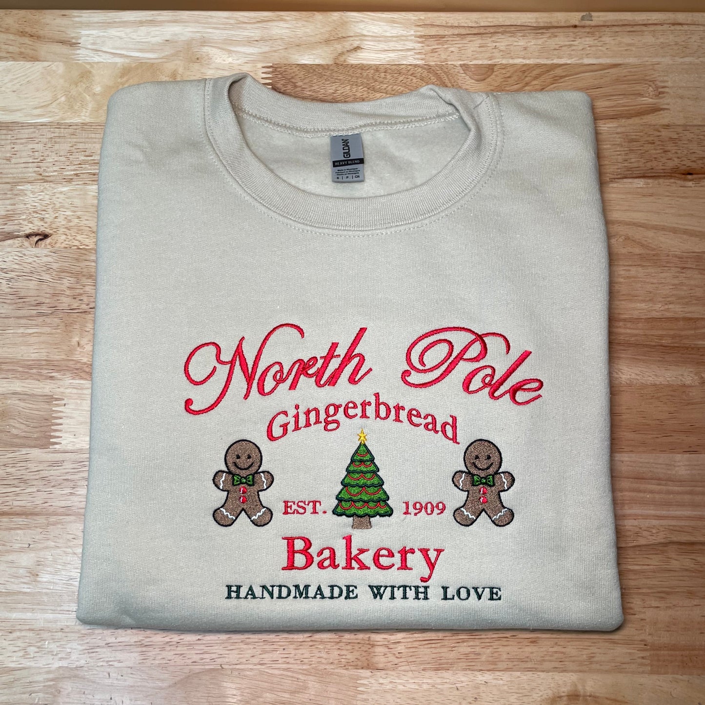 North Polo Gingerbread Bakery Embroidered Sweatshirt