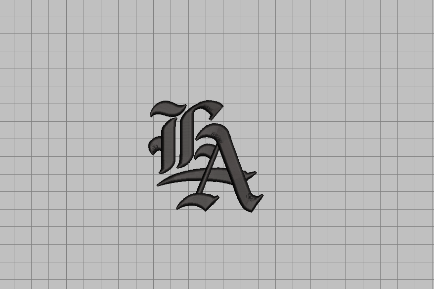 Old English 3D Puff "LA" Embroidery file (NOT A PHYSICAL PRODUCT)