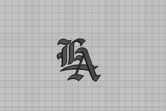 Old English 3D Puff "LA" Embroidery file (NOT A PHYSICAL PRODUCT)